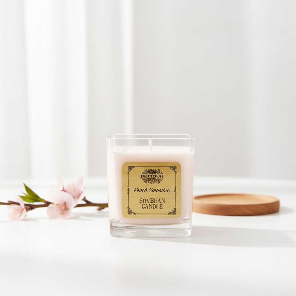 Bougie Parfumée Pêche « Peach Smoothie » – Cire de Soja Naturelle