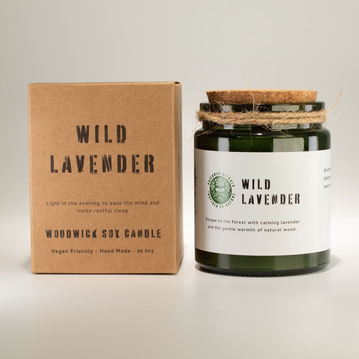 Bougie Parfumée Lavande Sauvage – Cire de Soja Naturelle & Mèche en Bois