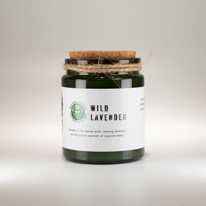 Bougie Parfumée Lavande Sauvage – Cire de Soja Naturelle & Mèche en Bois