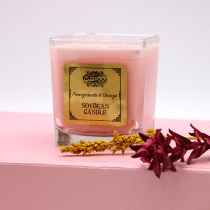 Bougie Parfumée Grenade & Orange – Cire de Soja Naturelle
