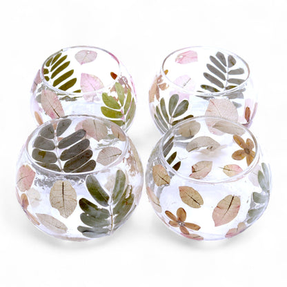 Photophore Floral Naturel Rosa – Verre & Fleurs Séchées