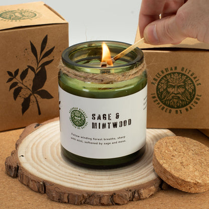 Bougie Parfumée Lavande Sauvage – Cire de Soja Naturelle & Mèche en Bois