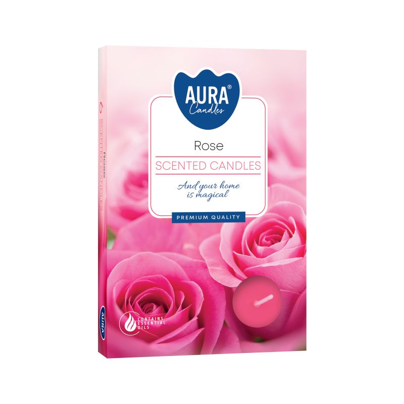 Lot de 6 bougies parfumées – Rose