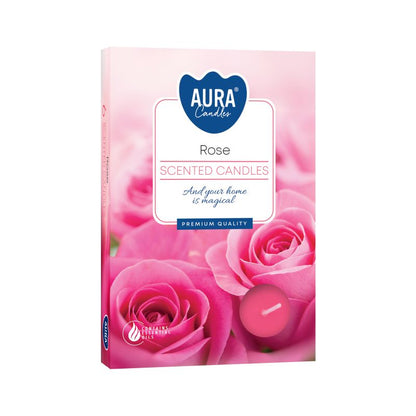 Lot de 6 bougies parfumées – Rose