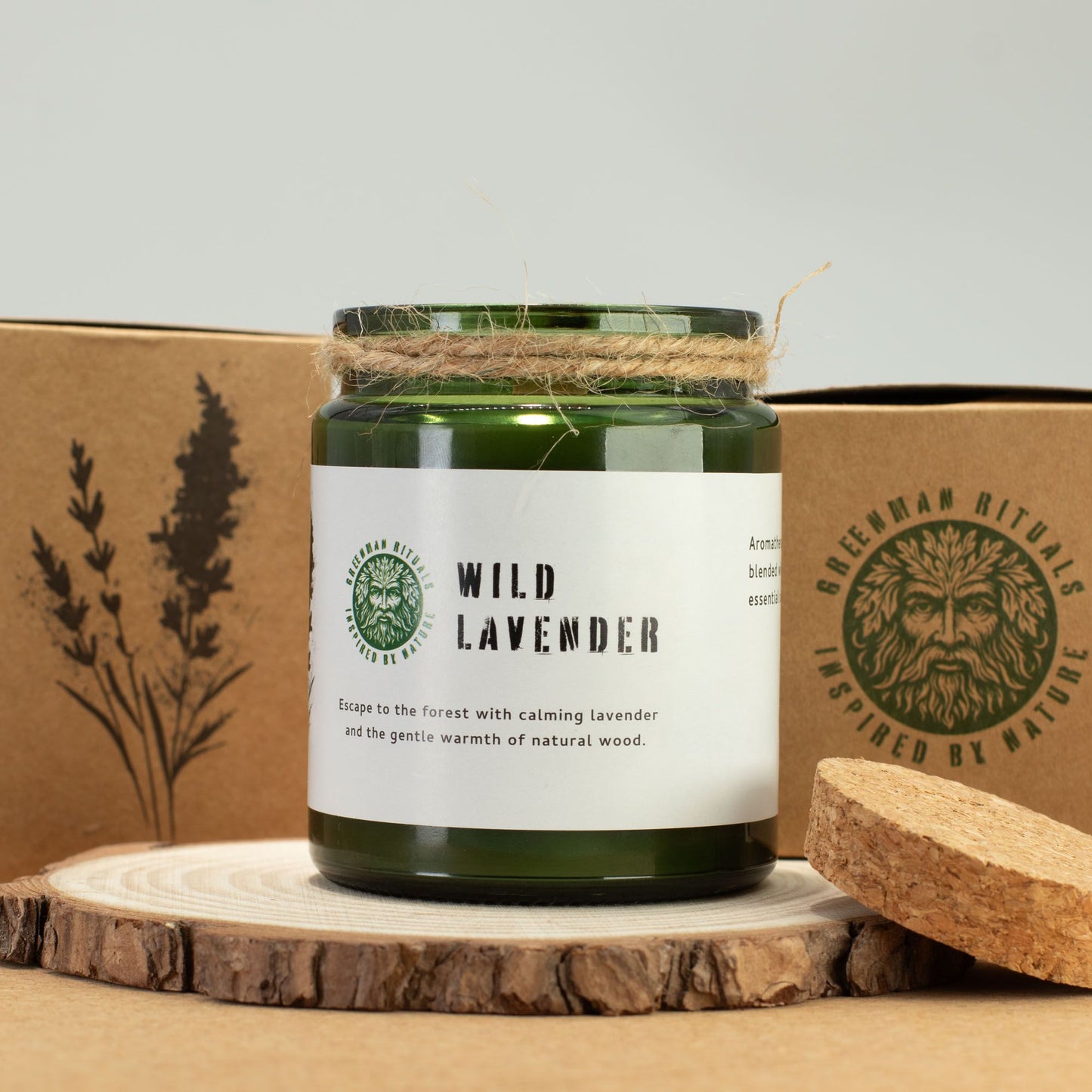 Bougie Parfumée Lavande Sauvage – Cire de Soja Naturelle & Mèche en Bois
