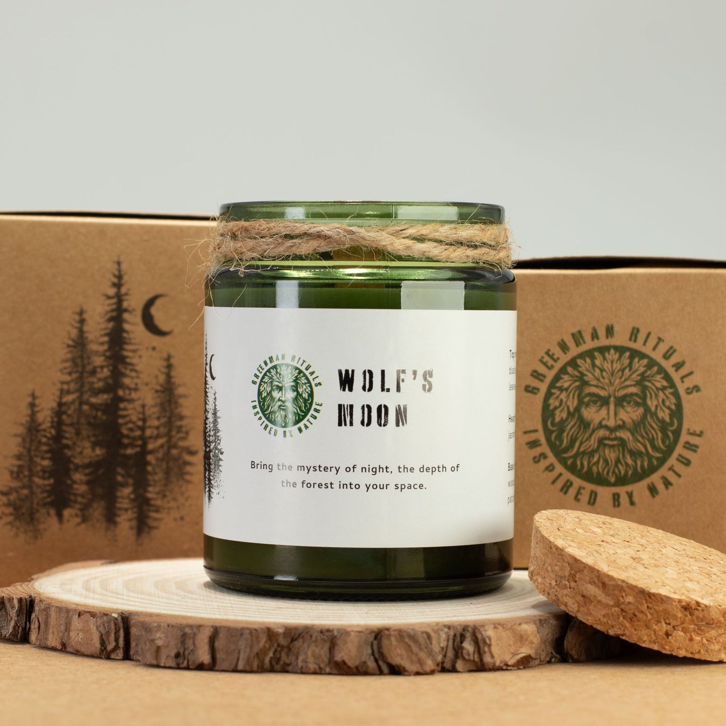 Bougie de soja Woodwick Greenman – Lune du Loup