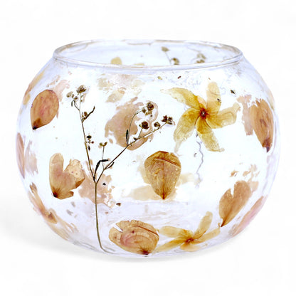 Photophore Floral Naturel Primavera – Verre & Fleurs Séchées