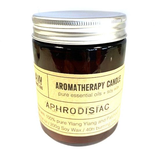 Bougie d’Aromathérapie Aphrodisiaque – Cire de Soja Naturelle & Huiles Essentielles